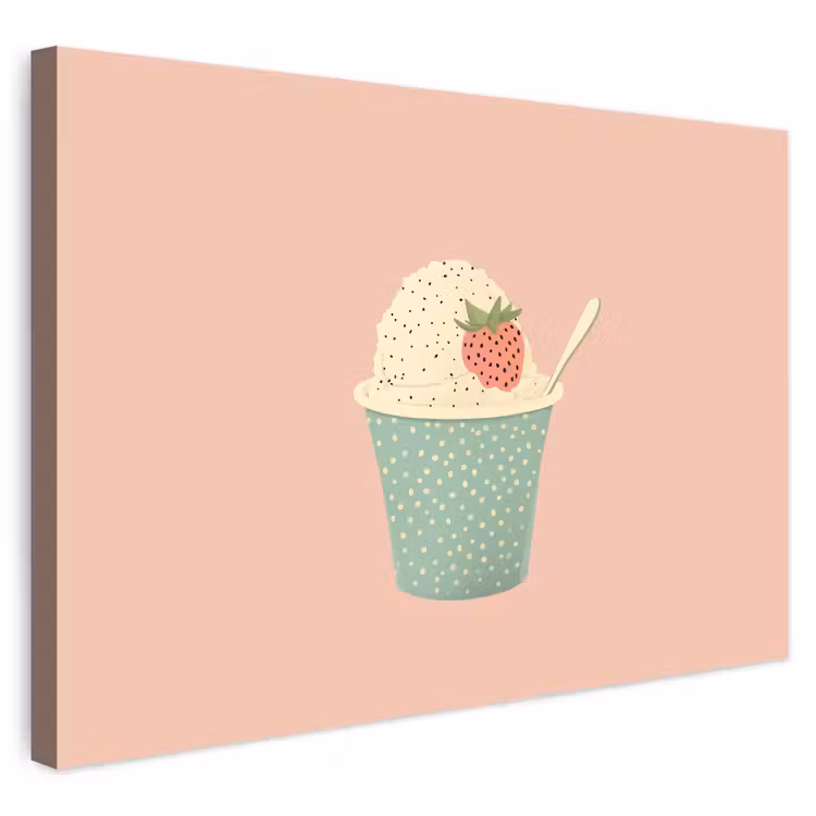 Buiten canvas - Bakje - Ijs - Aardbei - Roze — 1