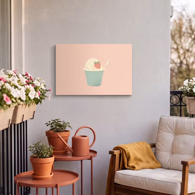 Buiten canvas - Bakje - Ijs - Aardbei - Roze — 4