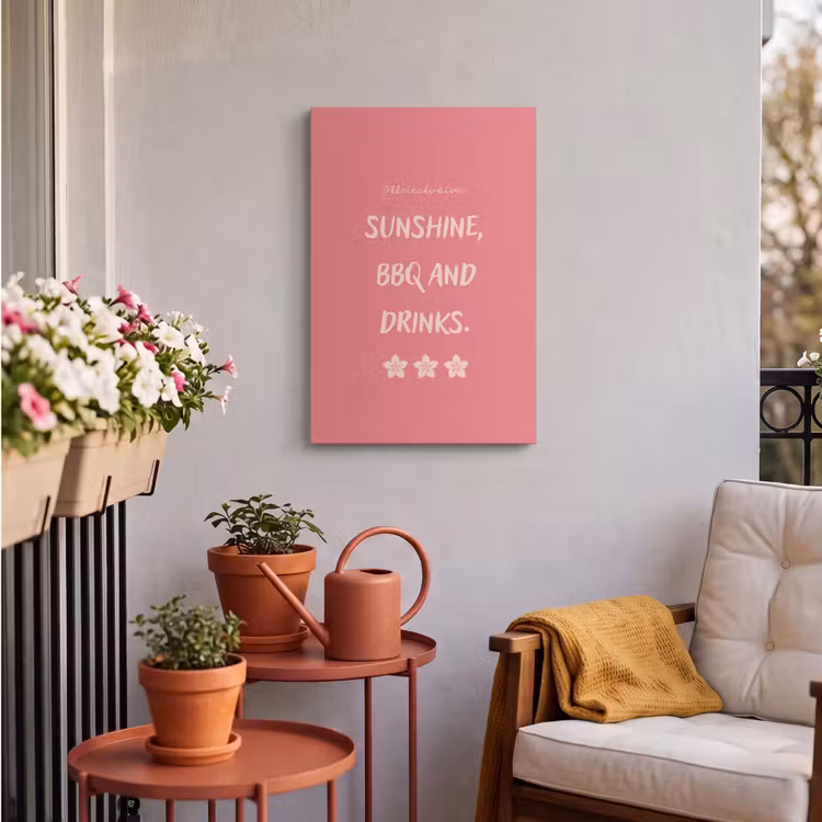 Buiten canvas - BBQ - Quote - Roze - Zomer — 4