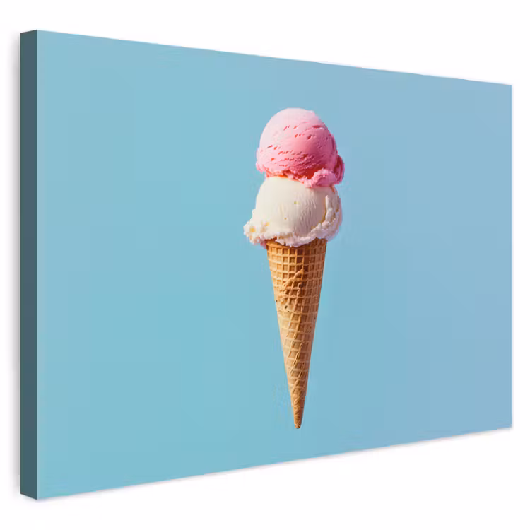 Buiten canvas - Bolletjes - Schepijs - Hoorntje - Blauw — 1