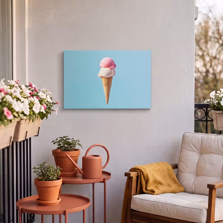 Buiten canvas - Bolletjes - Schepijs - Hoorntje - Blauw — 3