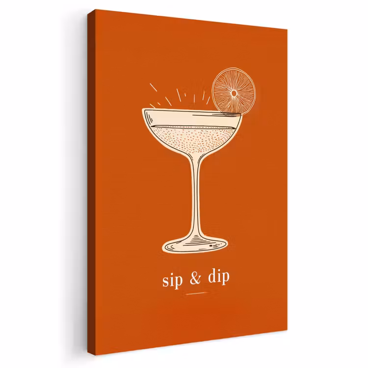 Buiten canvas - Cocktail - Oranje - Zomer - Quote — 1
