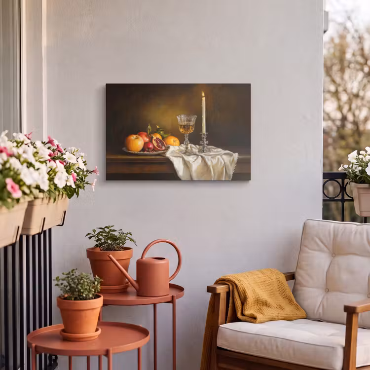 Buiten canvas - Fruit - Stilleven - Wijn - Kaars — 4