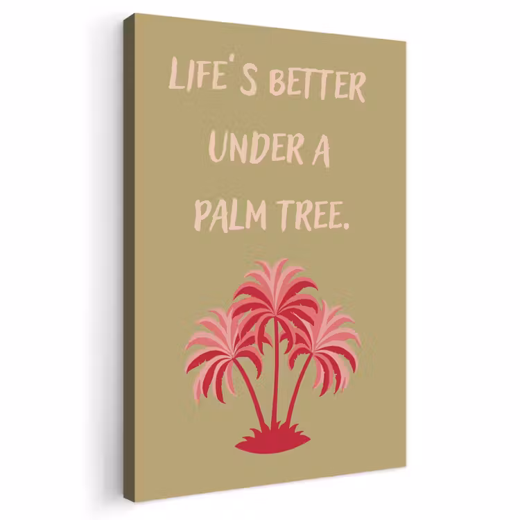 Buiten canvas - Groen - Zomer - Quote - Palmboom — 1