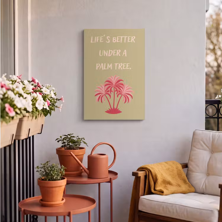 Buiten canvas - Groen - Zomer - Quote - Palmboom — 4
