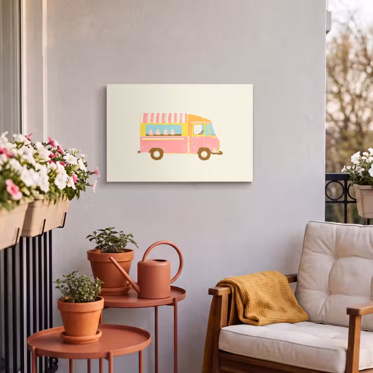 Buiten canvas - Ijskar - Retro - Softijsjes - Roze — 4