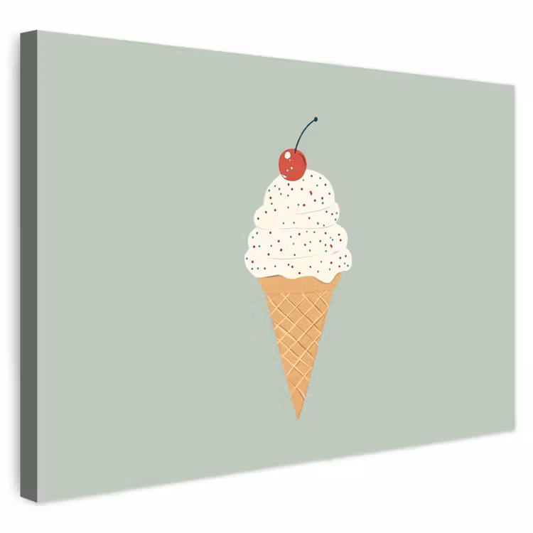 Buiten canvas - Illustratie - Ijsje - Spikkels - Kers — 1