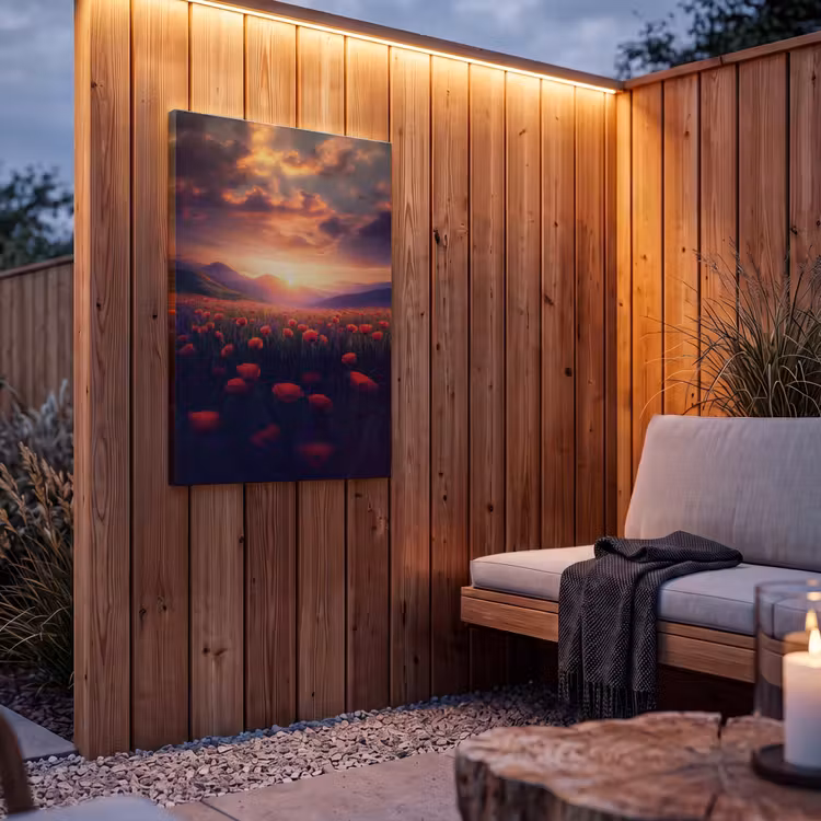 Buiten canvas - Landschap - Zonsondergang - Bloemenveld — 4