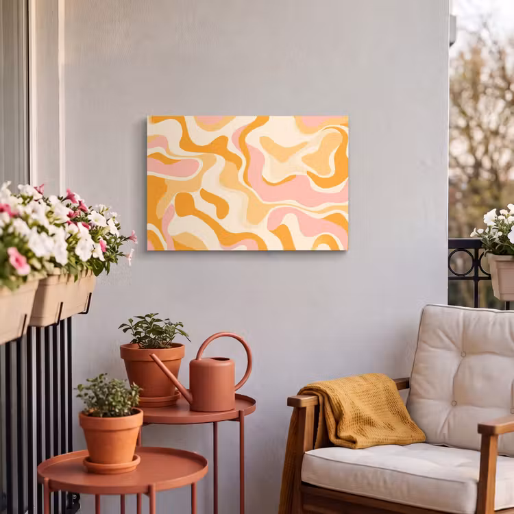 Buiten canvas - Abstract - Golvend - Oranje — 4