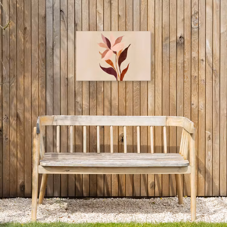 Buiten canvas - Bloemen - Blaadjes - Minimalistisch - Roze — 3