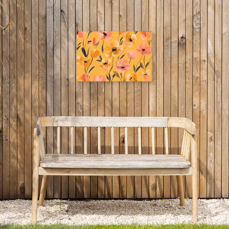Buiten canvas - Bloemen - Geschilderd - Geel — 3