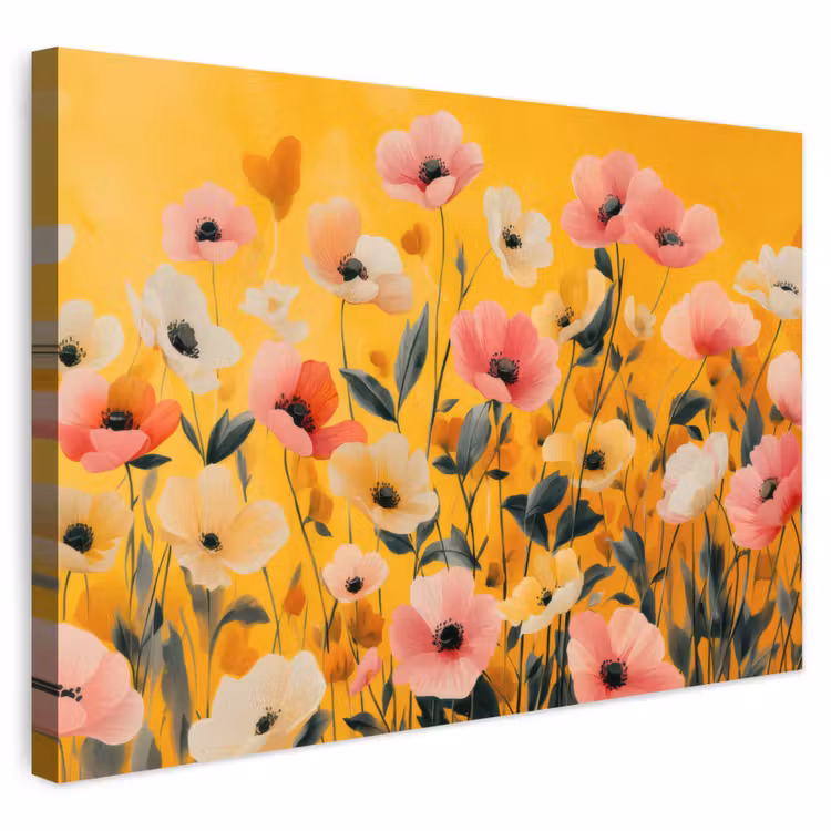 Buiten canvas - Bloemen - Veld - Geel — 1