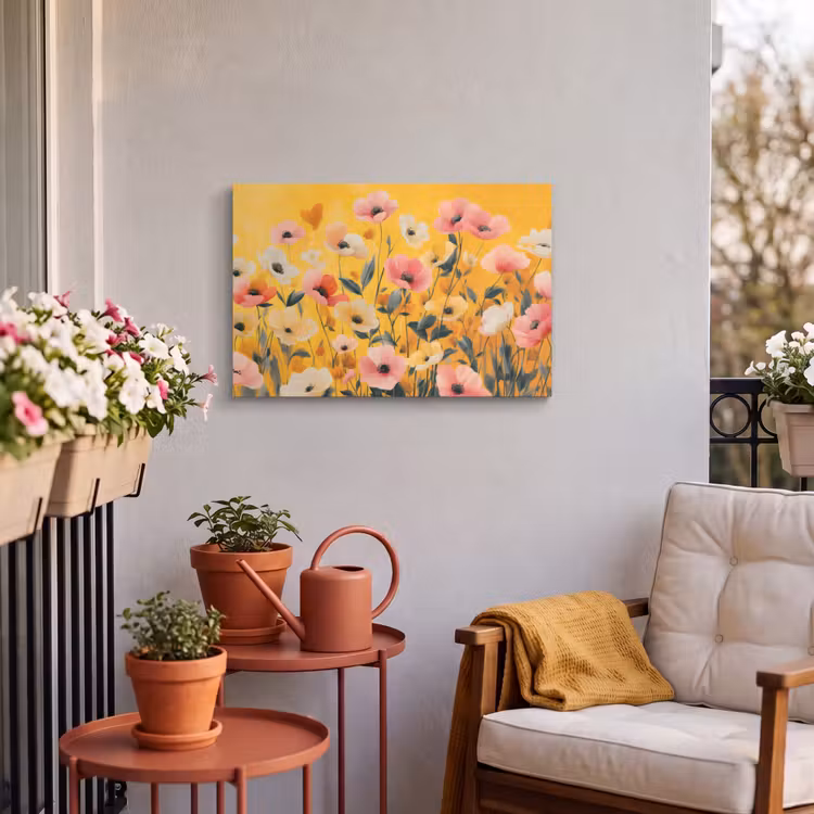 Buiten canvas - Bloemen - Veld - Geel — 4