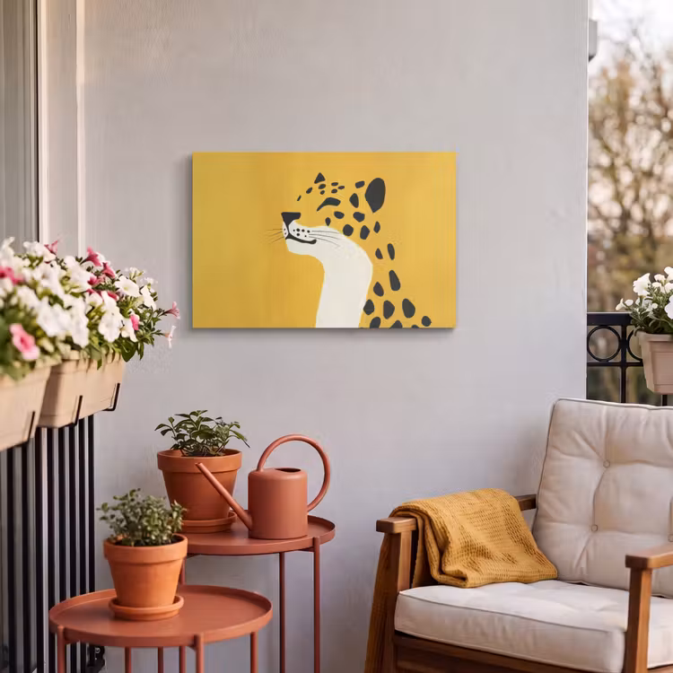 Buiten canvas - Cheetah - Illustratie - Geel — 4