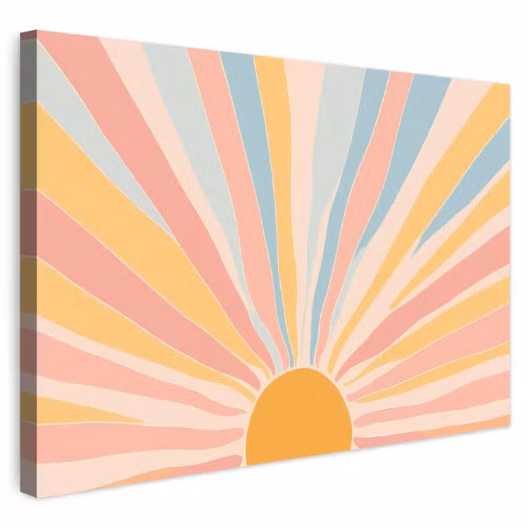 Buiten canvas - Illustratie - Zon - Pastelkleuren — 1