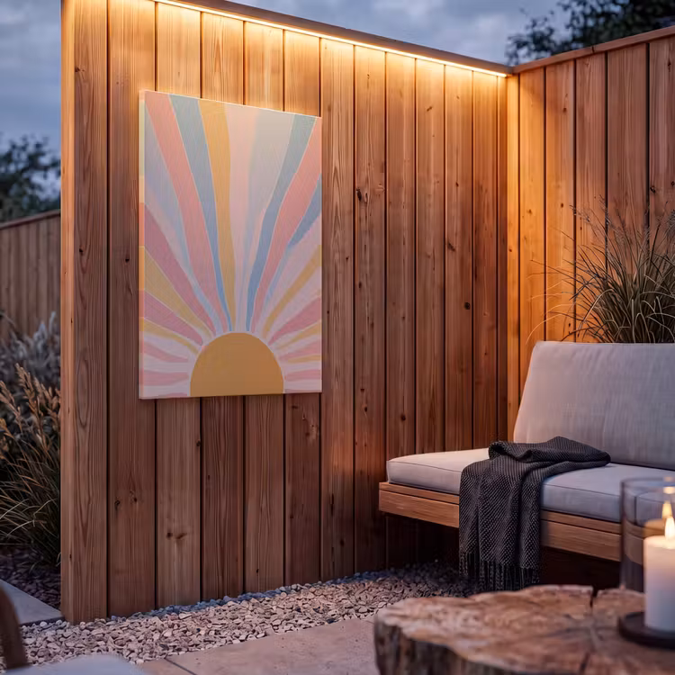 Buiten canvas - Illustratie - Zon - Pastelkleuren — 4