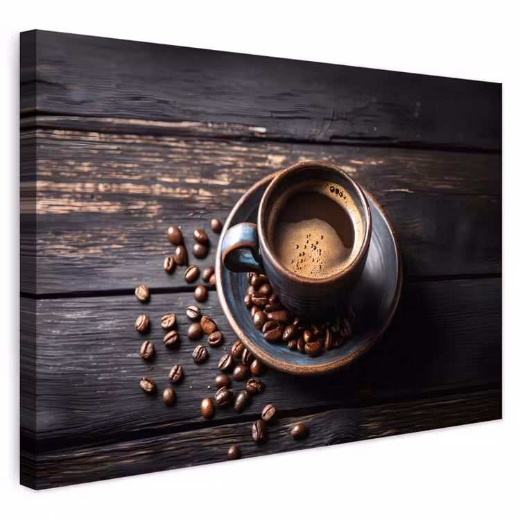 Buiten canvas - Kop - Koffie - Hout - Bonen — 1