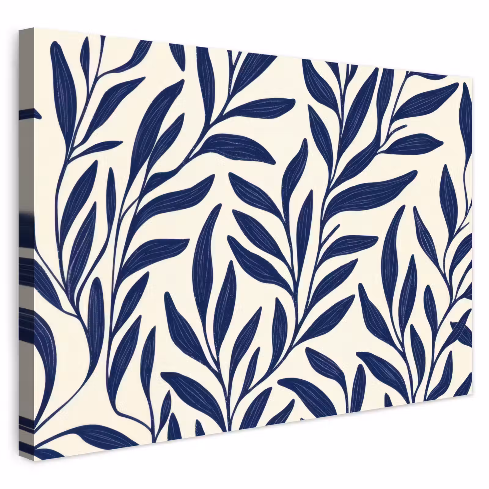 Buiten canvas - Bladeren - Klimop - Donkerblauw — 1