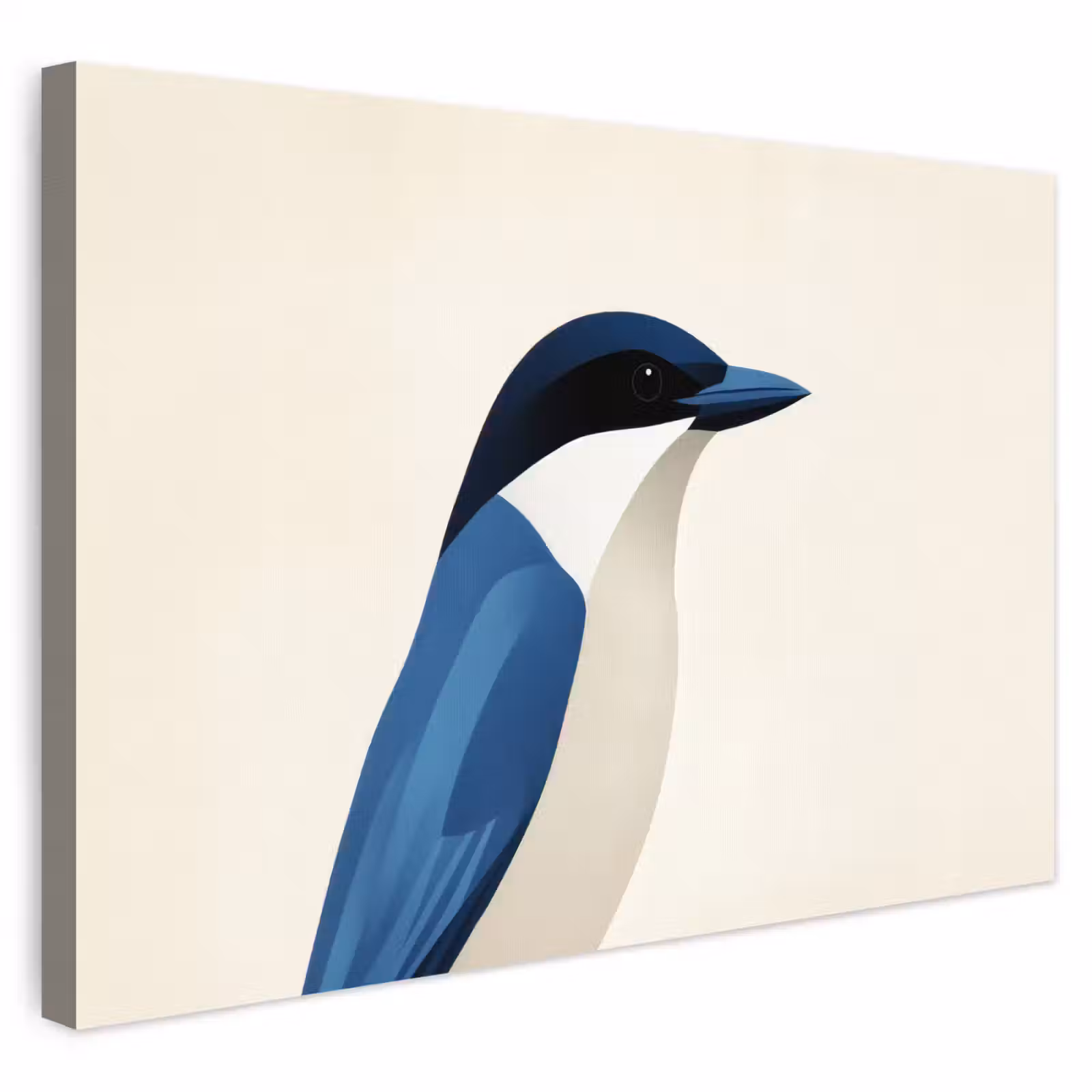 Buiten canvas - Illustratie - Blauw - Vogel — 1