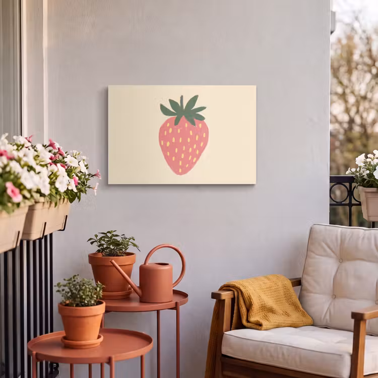Buiten canvas - Aardbei - Minimalistisch - Rood - Fruit — 4