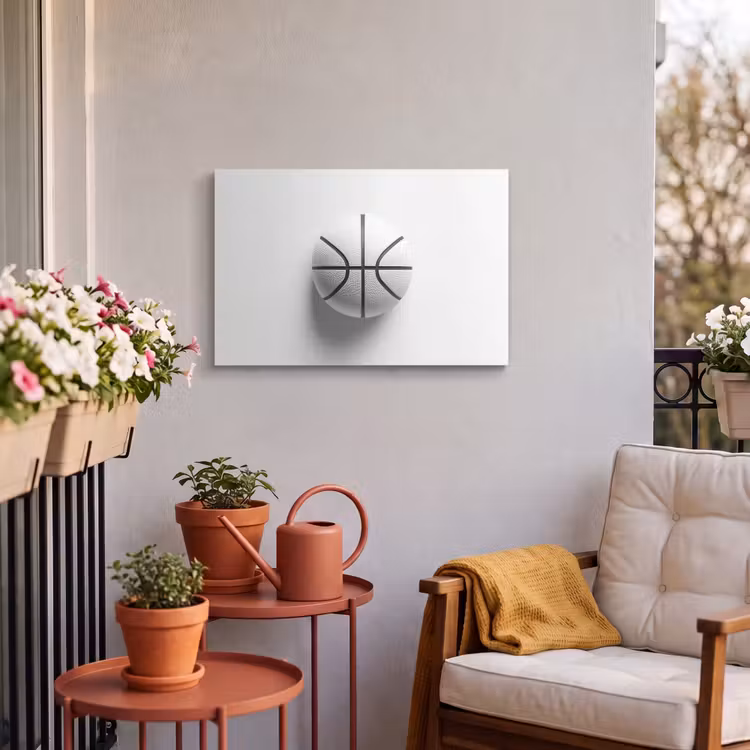 Buiten canvas - Basketbal - Wit - Schaduw - Lijnen — 4