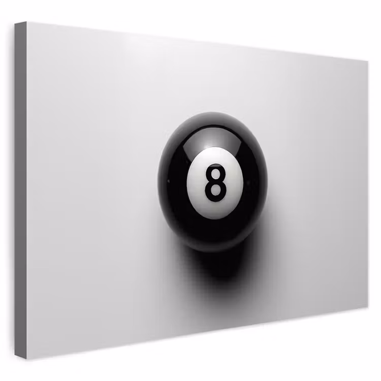 Buiten canvas - Biljartbal - Getal - Acht - Wit — 1