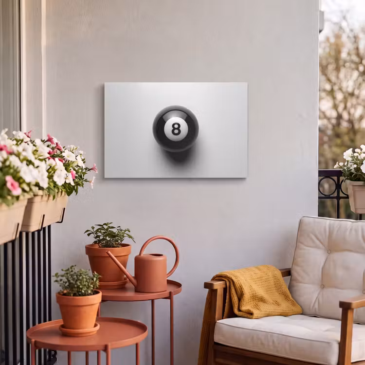Buiten canvas - Biljartbal - Getal - Acht - Wit — 4
