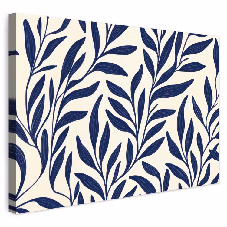 Buiten canvas - Bladeren - Klimop - Donkerblauw — 1
