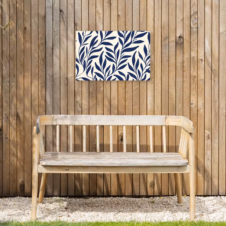 Buiten canvas - Bladeren - Klimop - Donkerblauw — 3