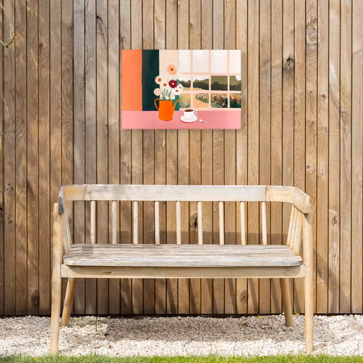 Buiten canvas - Bloemen - Koffie - Raam — 3
