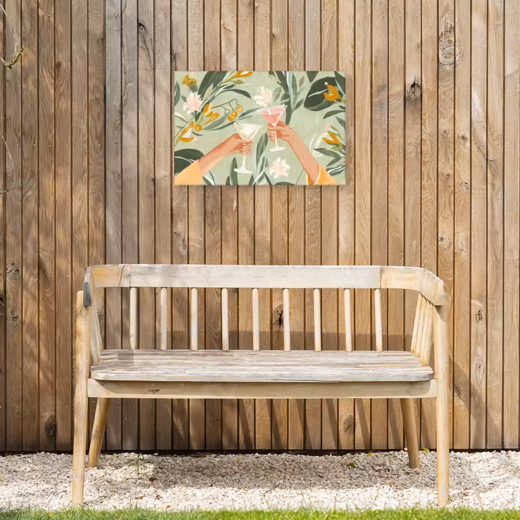 Buiten canvas - Glazen - Proosten - Bladeren - Groen — 3