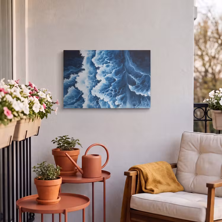 Buiten canvas - Golven - Blauw - Schuim — 4
