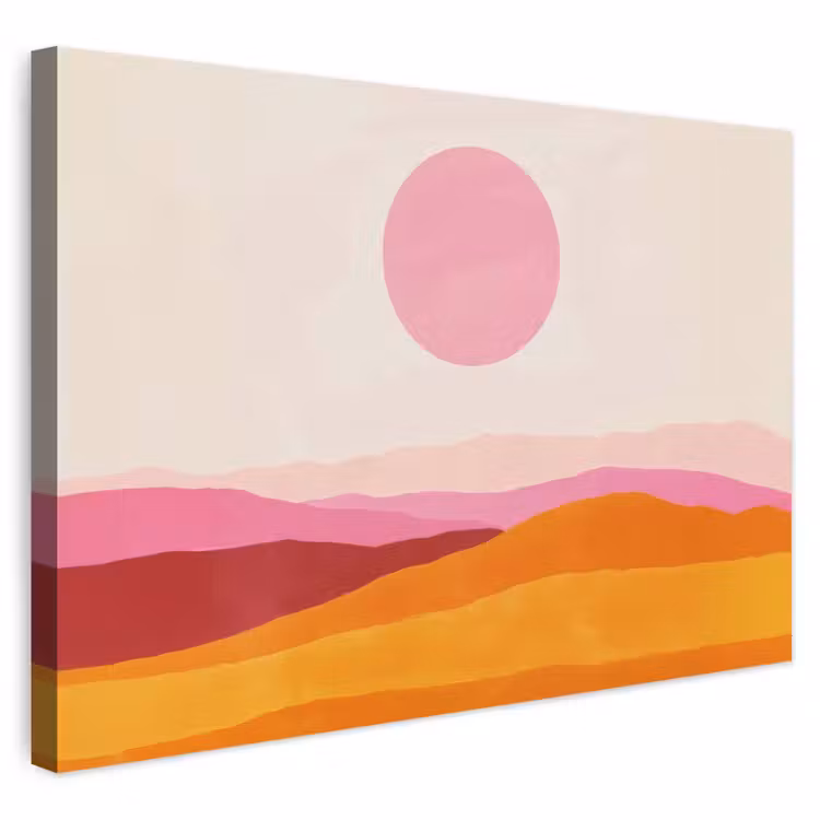Buiten canvas - Heuvels - Oranje - Zon - Abstract — 1