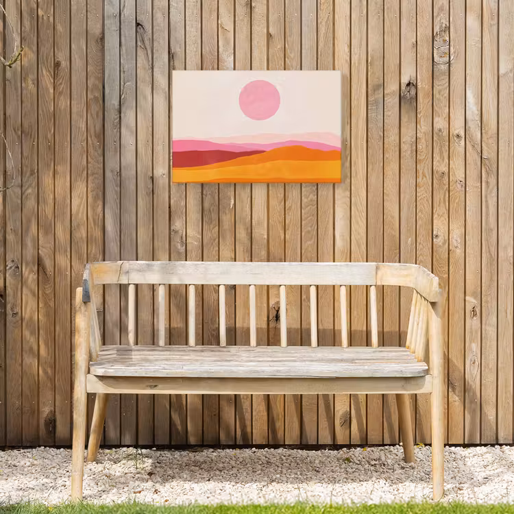 Buiten canvas - Heuvels - Oranje - Zon - Abstract — 3