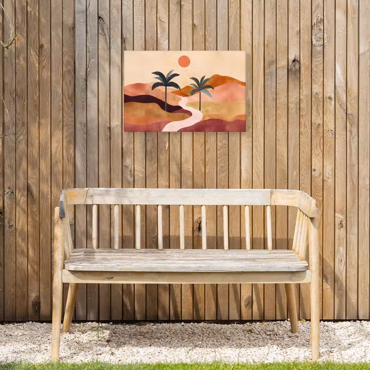 Buiten canvas - Heuvels - Palmbomen - Abstract — 3