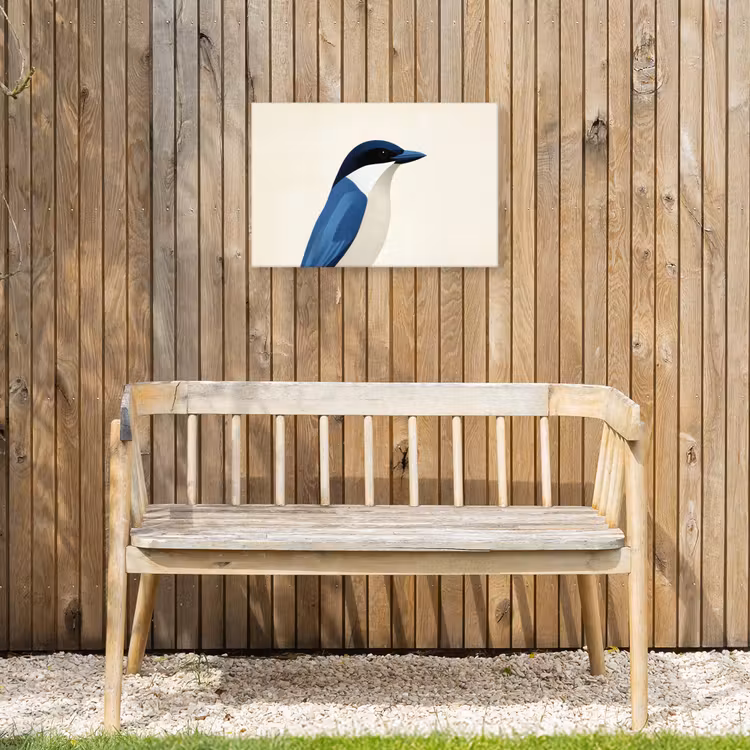 Buiten canvas - Illustratie - Blauw - Vogel — 3