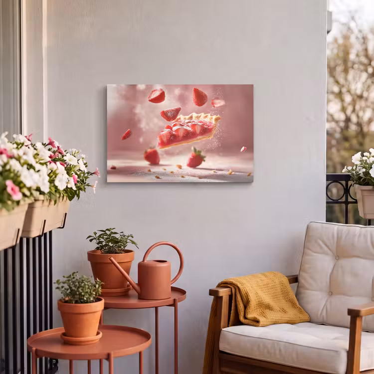 Buiten canvas - Aardbei - Taart- Eten - Roze — 4
