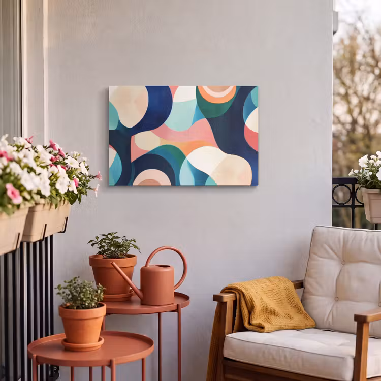 Buiten canvas - Abstract - Blauw - Roze — 4