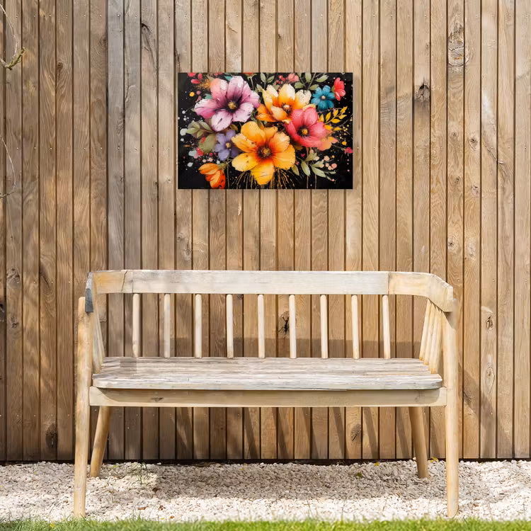 Buiten canvas - Bloemenpracht op Zwarte Achtergrond — 3