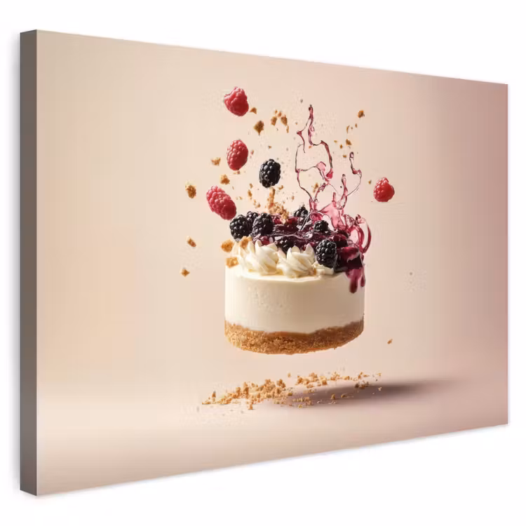 Buiten canvas - Cheesecake - Eten - Roze - Taart — 1