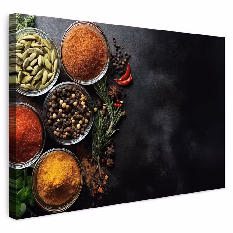 Buiten canvas - Glazen - Bakjes - Blaadjes - Kruiden — 1
