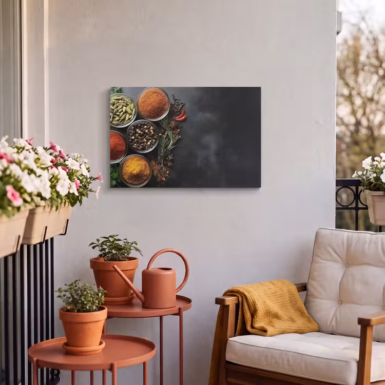 Buiten canvas - Glazen - Bakjes - Blaadjes - Kruiden — 4