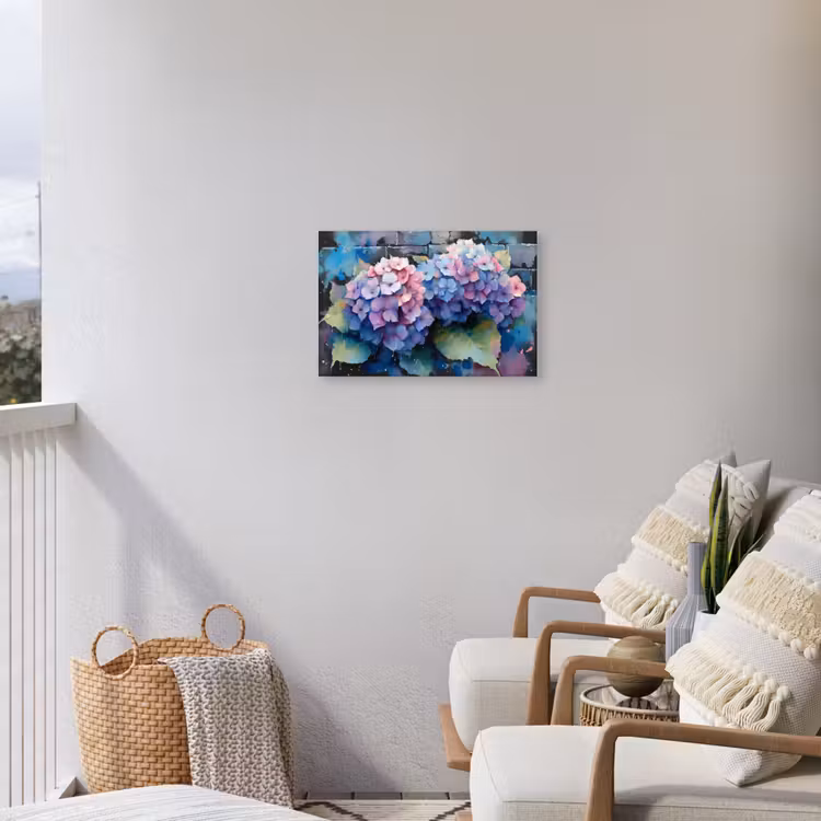 Buiten canvas - Hortensia's in Pastelkleuren — 4