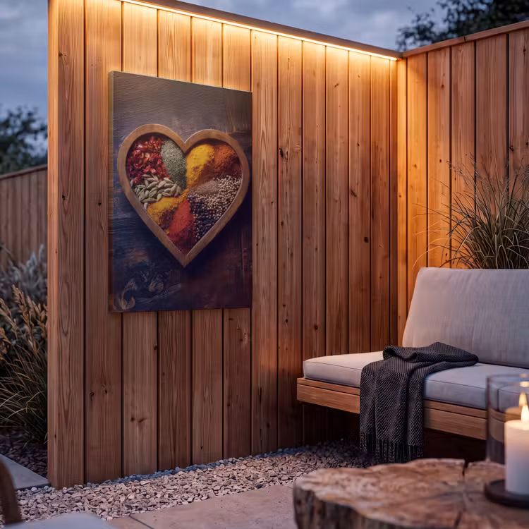 Buiten canvas - Houten - Hart - Kleurrijke - Specerijen — 4