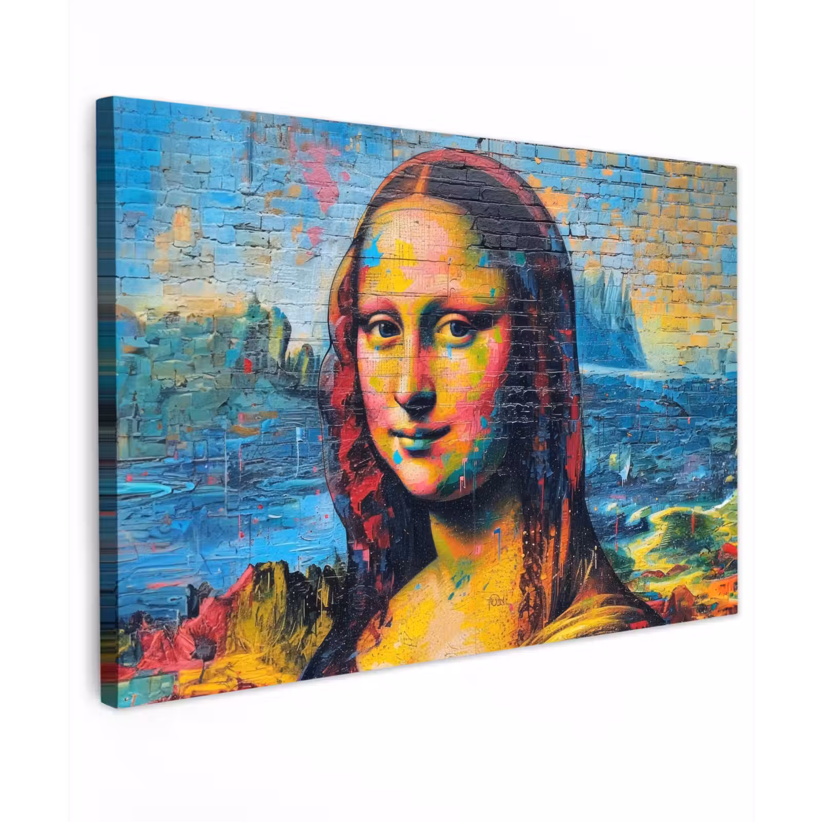 Buiten canvas - Kleurrijke Mona Lisa — 1