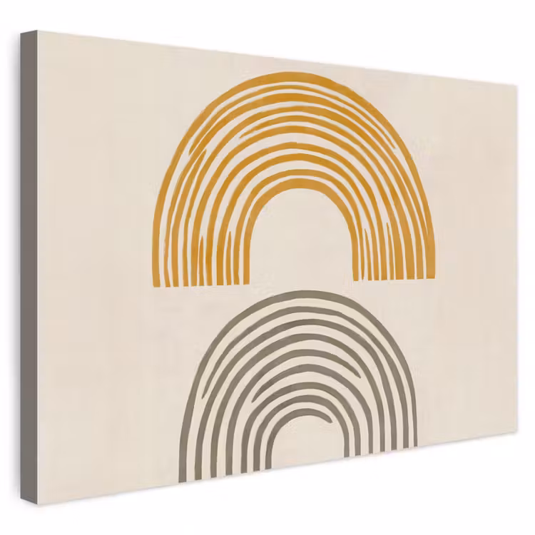 Buiten canvas - Bogen - Lijnen - Oranje - Minimalistisch — 1