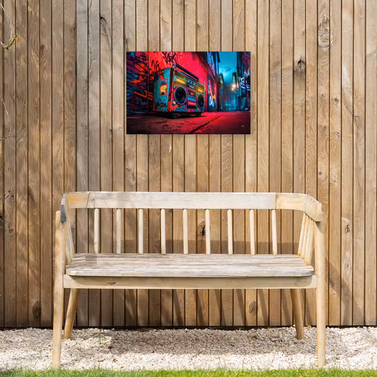 Buiten canvas - Boombox - Rood - Graffiti - Neon — 3
