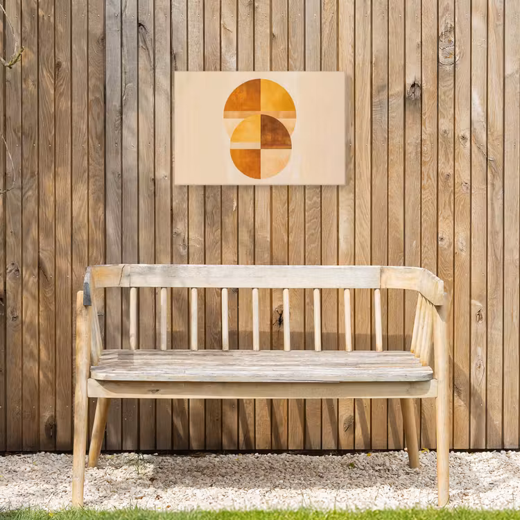 Buiten canvas - Cirkels - Geel - Minimalistisch — 3