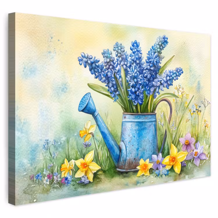 Buiten canvas - Gieter - Lavendel - Bloesems — 1