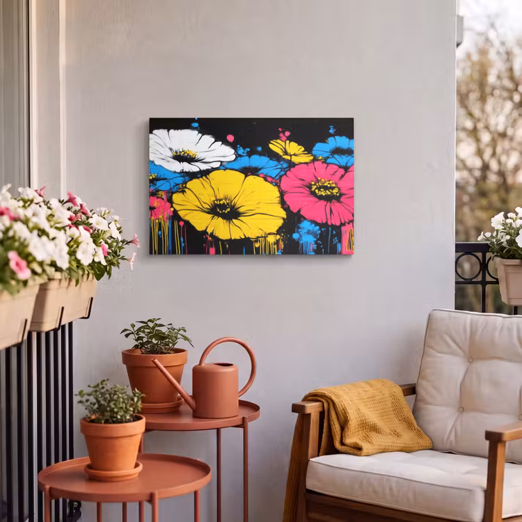 Buiten canvas - Graffiti - Bloemen - Kleur — 3